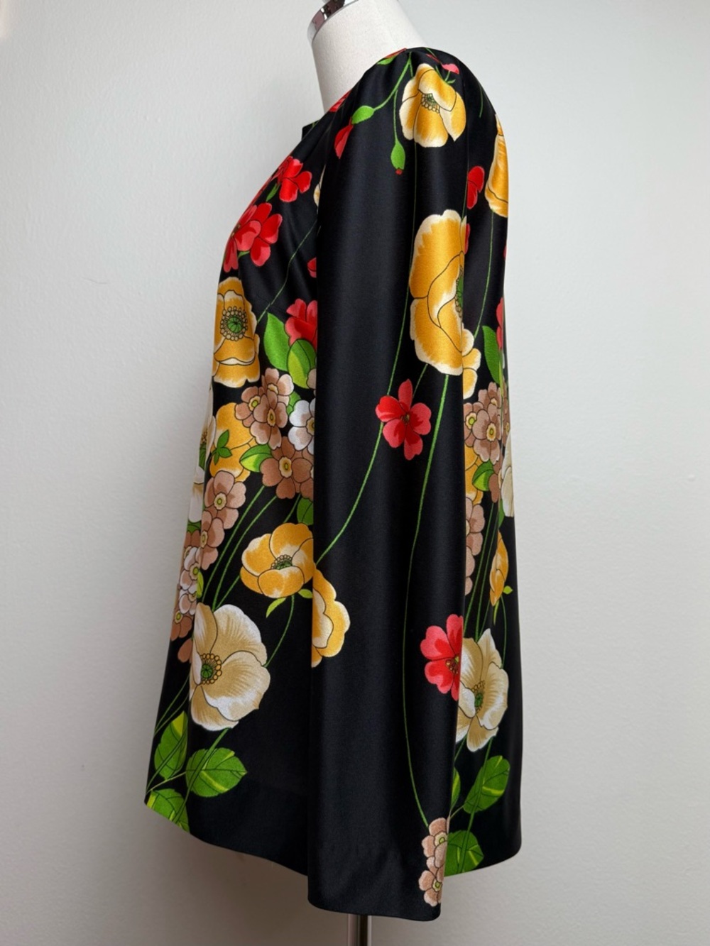 Vintage 70s Anne Fogarty Collectors Items Floral Open Long Sleeve Cardigan Scarf - Picture 5 of 13